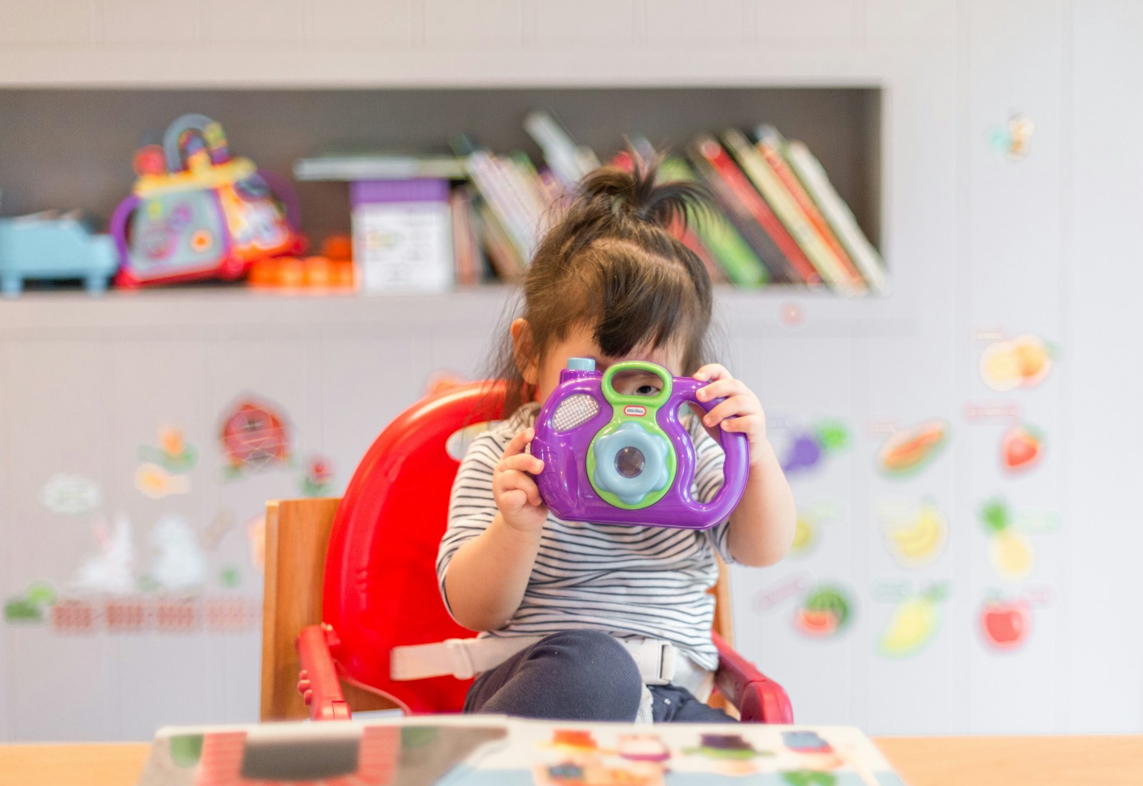 A child in a play space